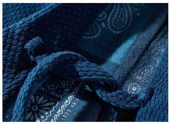Indigo Classic Flannel Kimono Jacket