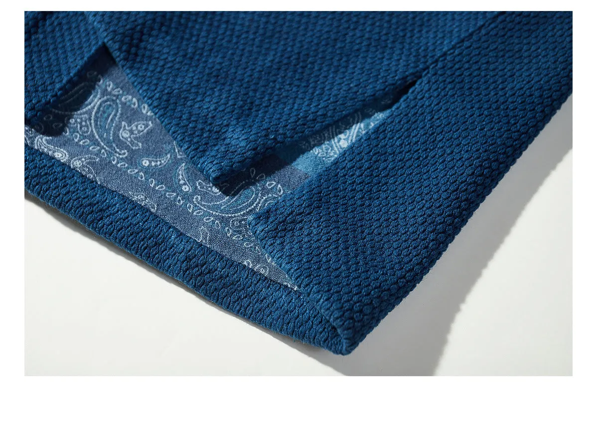 Indigo Classic Flannel Kimono Jacket
