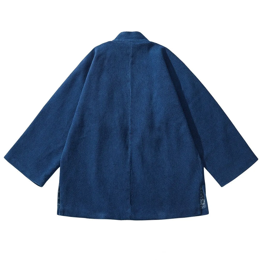 Indigo Classic Flannel Kimono Jacket