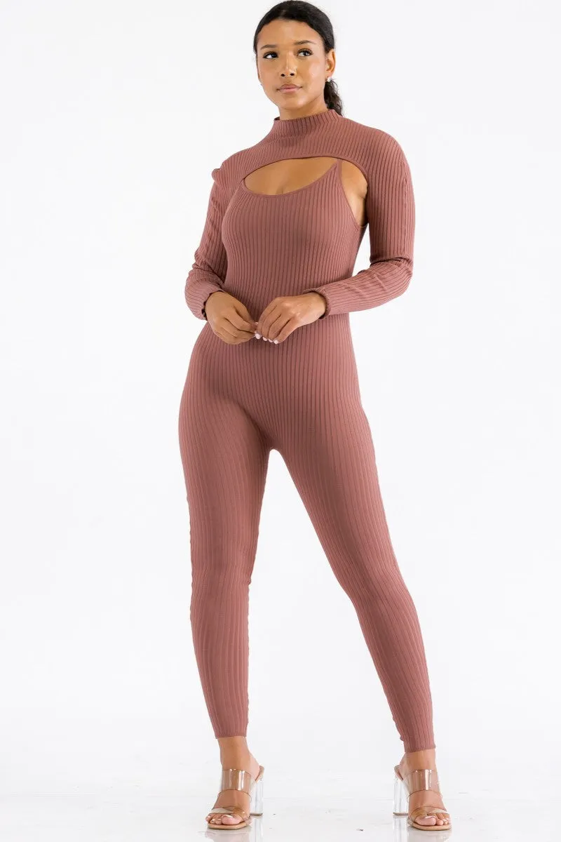 IST3355 - 2PC JUMPSUIT AND CROP TOP SET