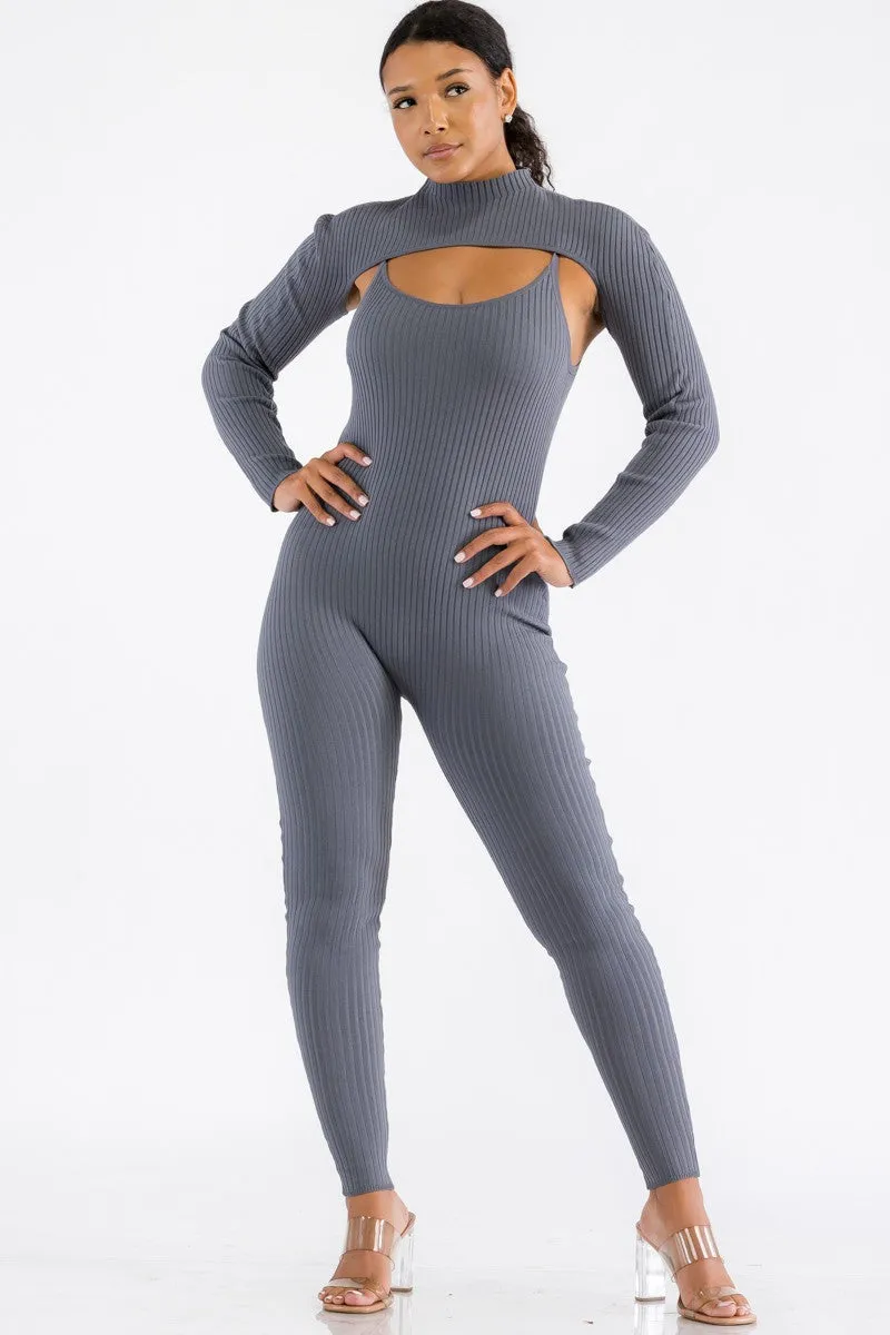 IST3355 - 2PC JUMPSUIT AND CROP TOP SET