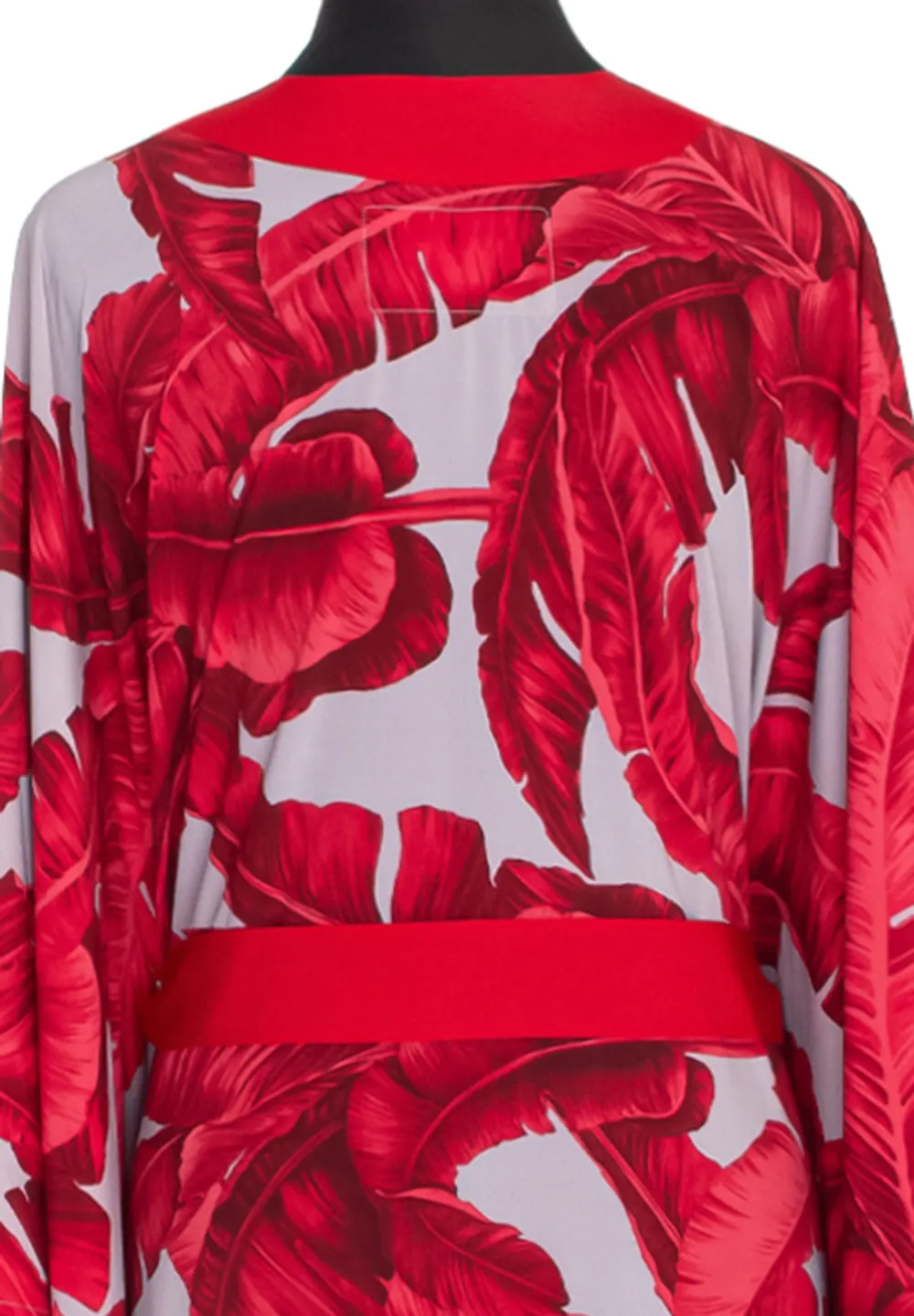Jungle - Red / Grey Palm Kimono (Red)