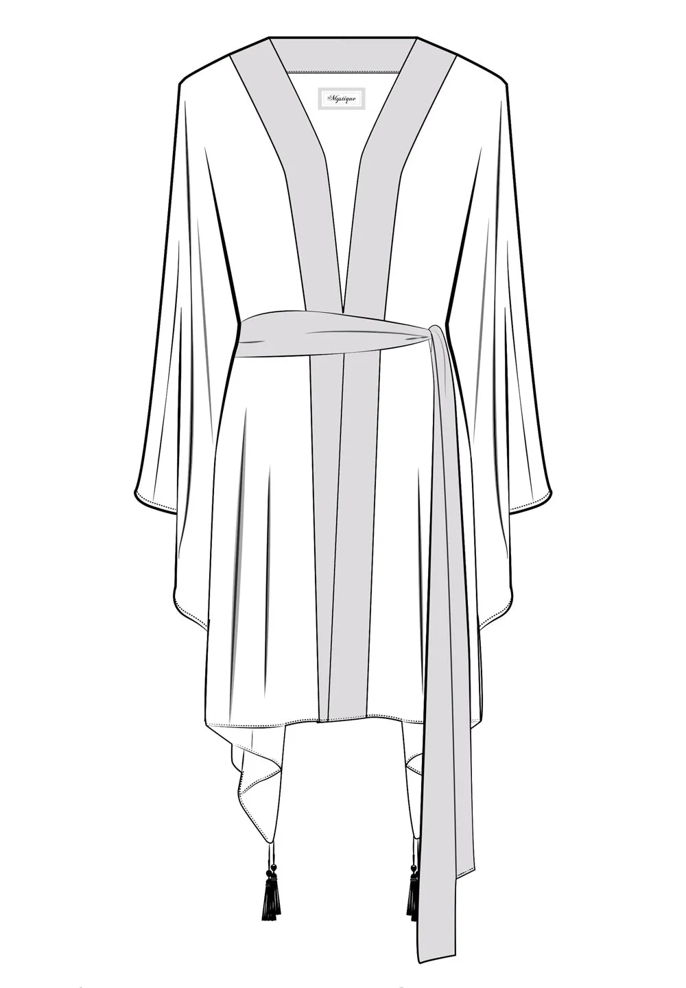 Jungle - Red / Grey Palm Kimono (Red)