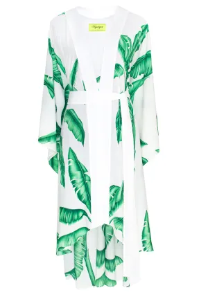 Jungle - White Palm Kimono (Off-White)