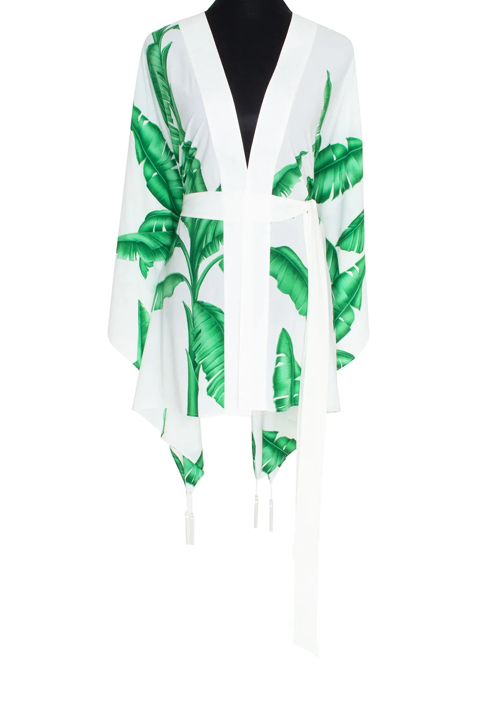 Jungle - White Palm Kimono (Off-White)