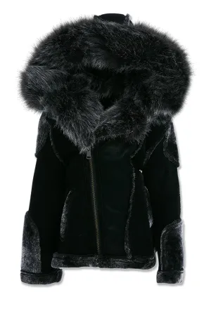 Kids El Jefe Shearling Moto Jacket - Black