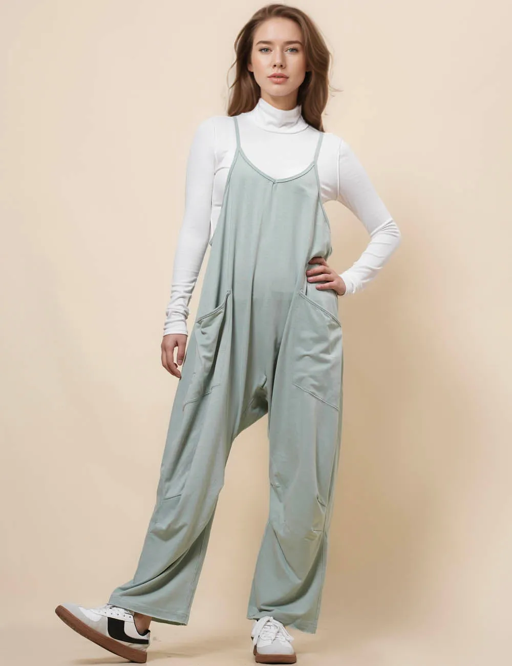 Ladies String Strape Overall Sleeveless Jumpsuit SKJ23103