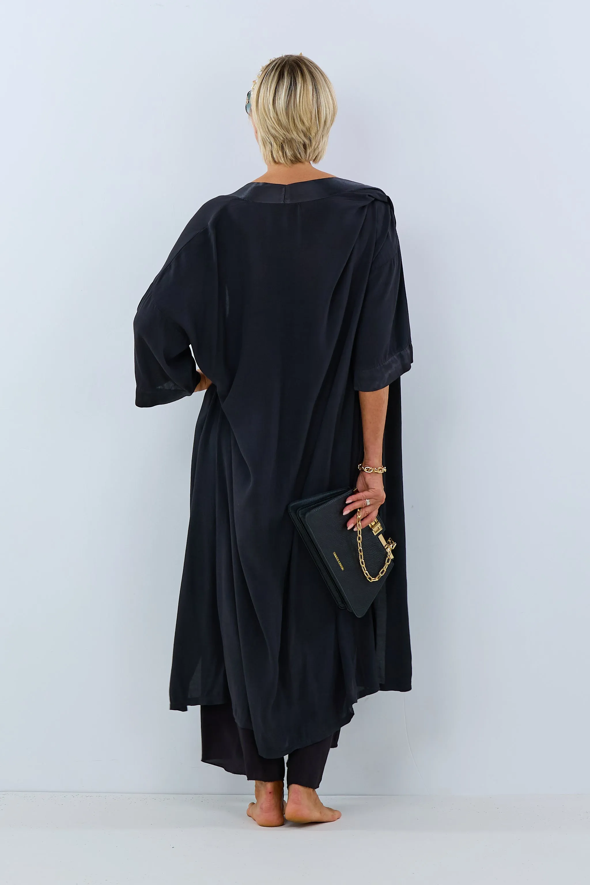 langer Kimono, schwarz