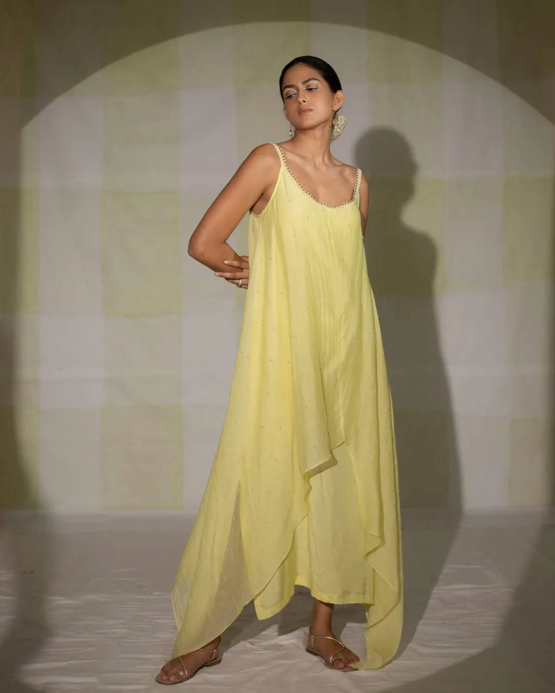 Lime Yellow Spaghetti Dress