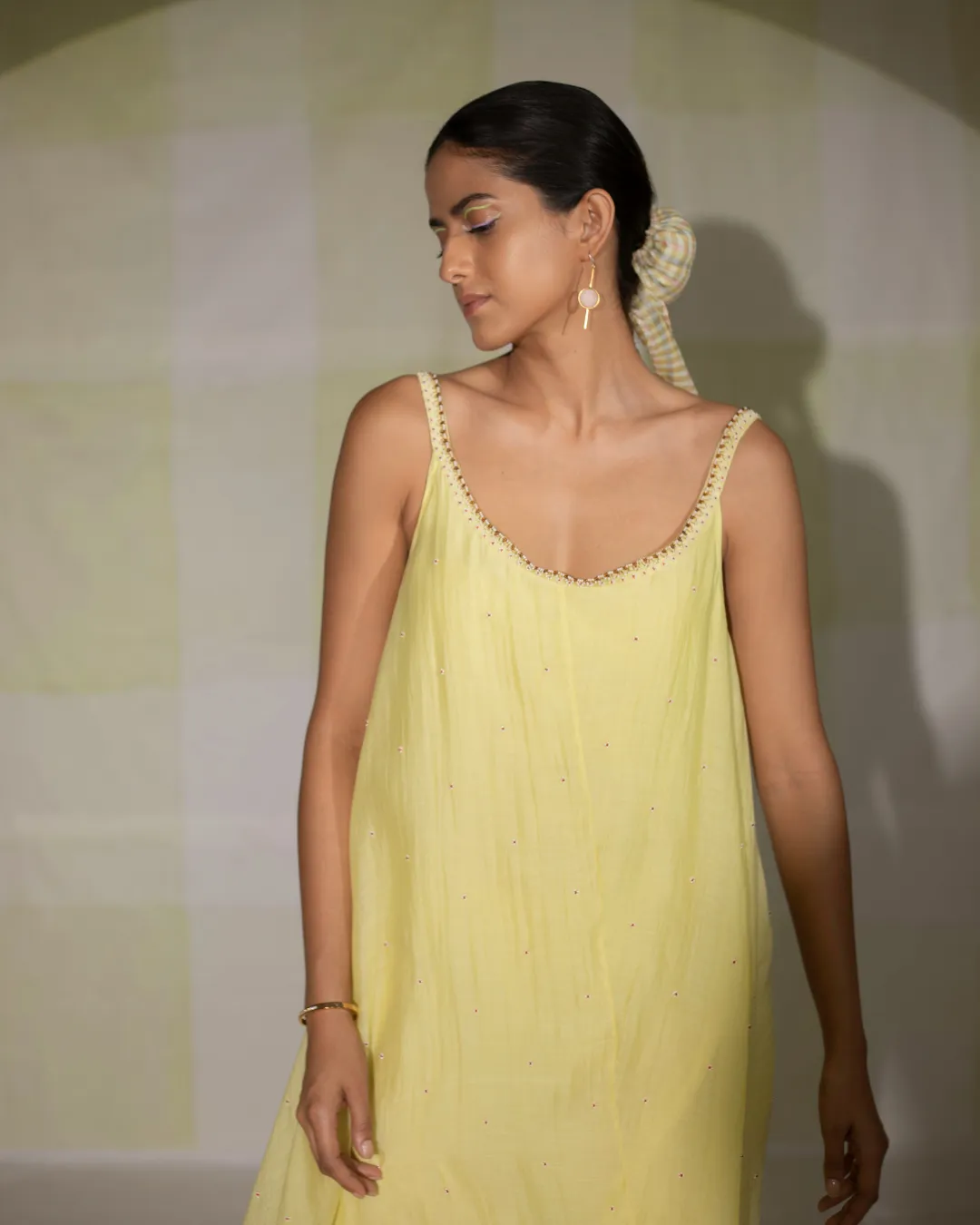Lime Yellow Spaghetti Dress
