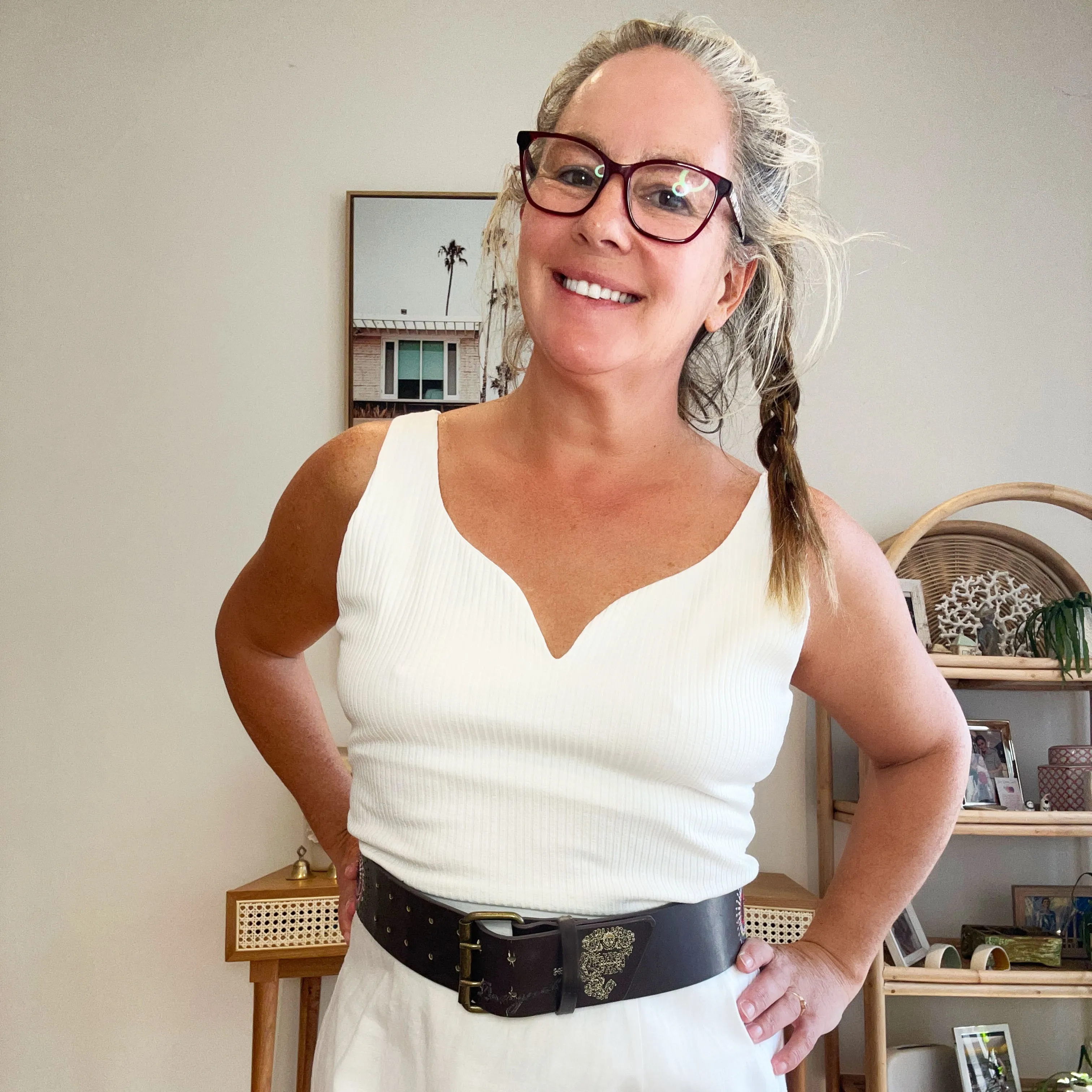 Luna White Linen Skirt