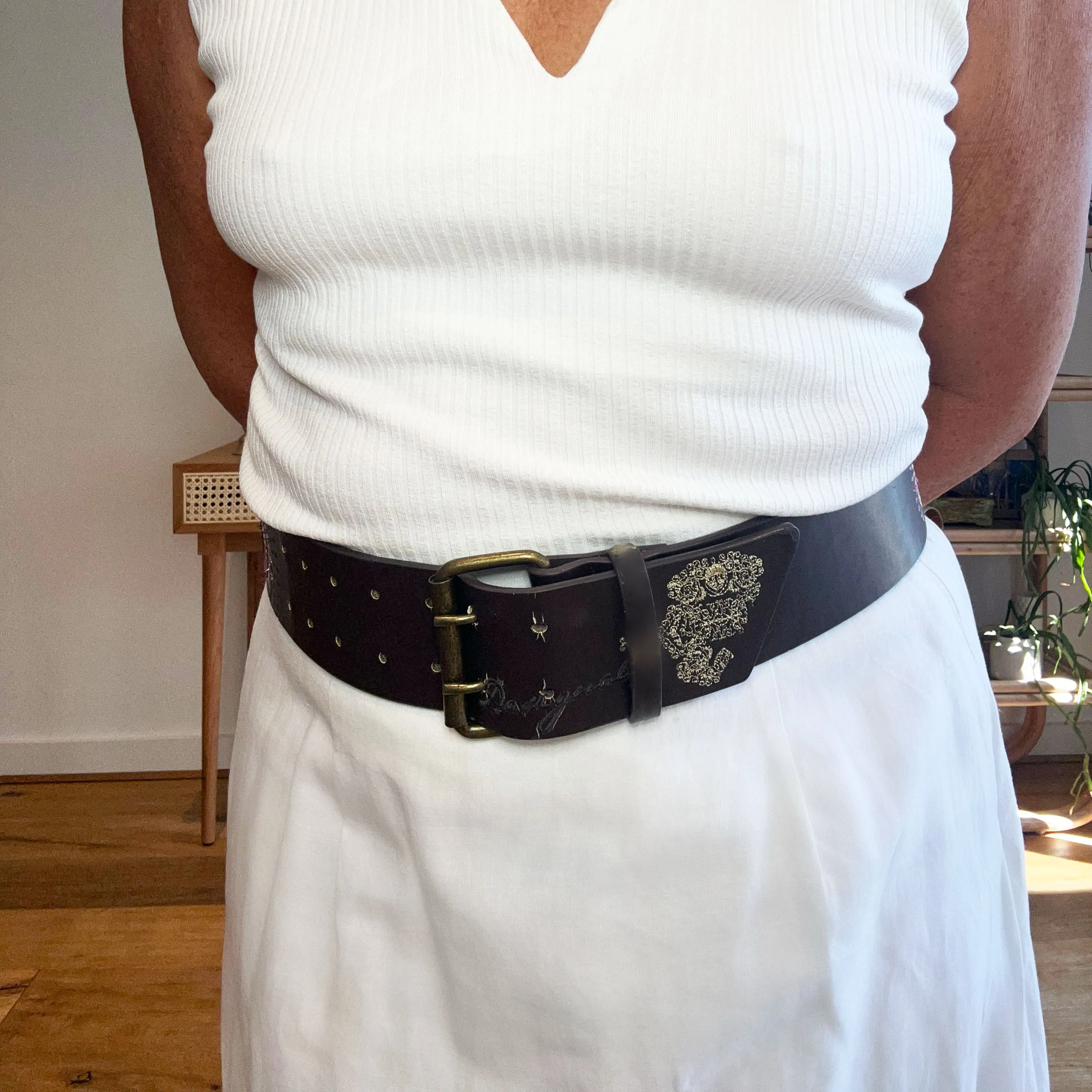 Luna White Linen Skirt