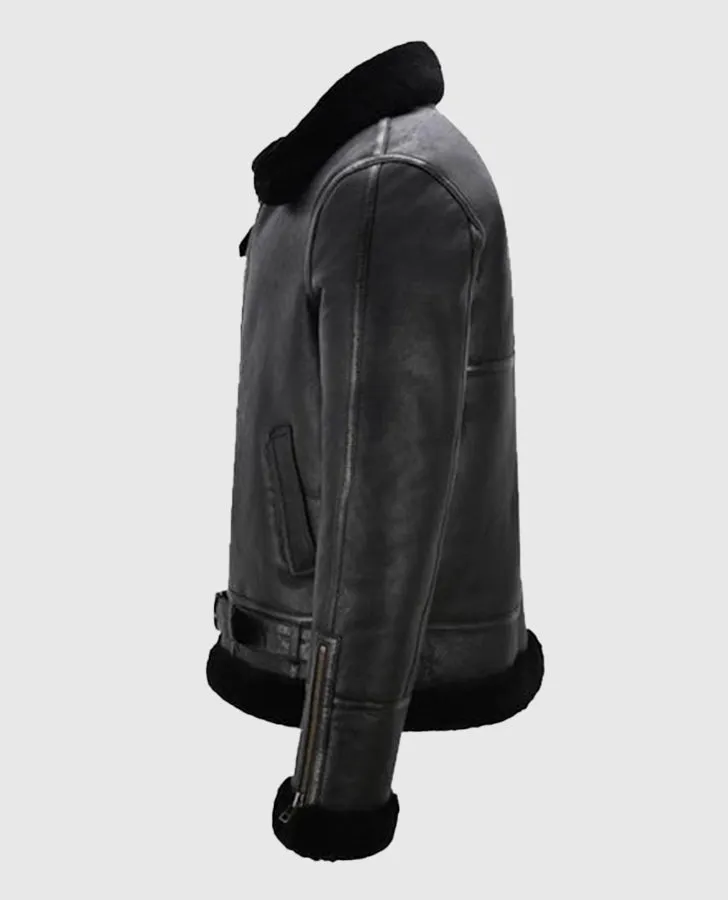 Men's Belted B3 Sheepskin Shearling Jacket