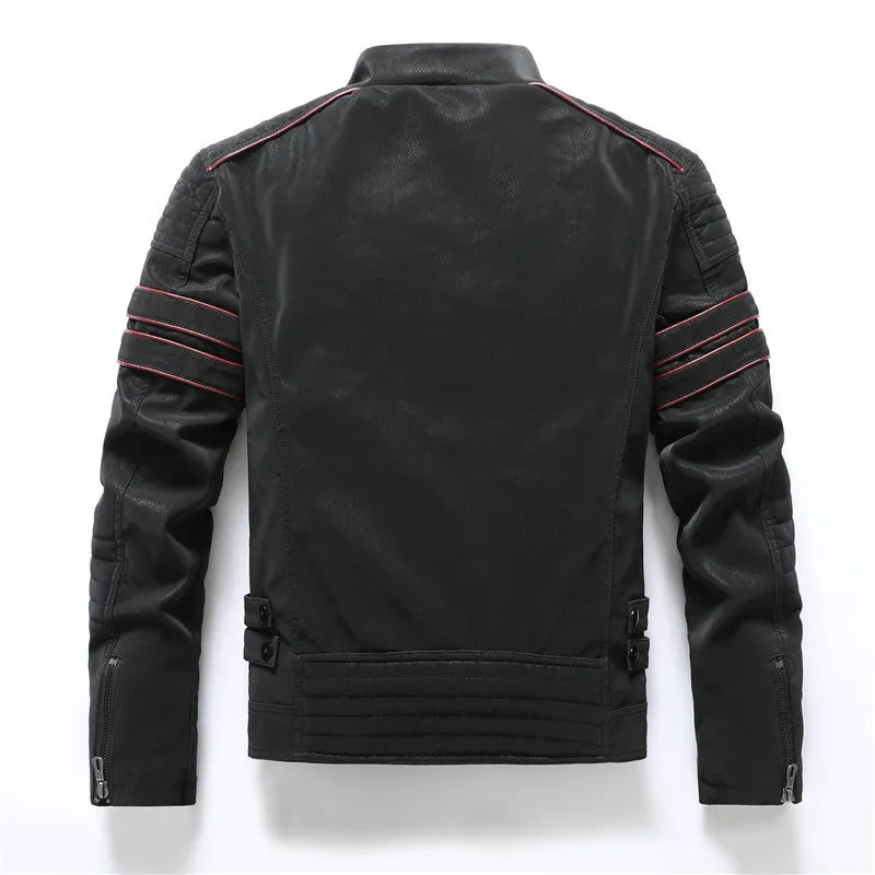 Men's PU Brushed Soft Suede Leather Jacket Fashion Multi-Embroidered Tide Jackets Blazer| 8809