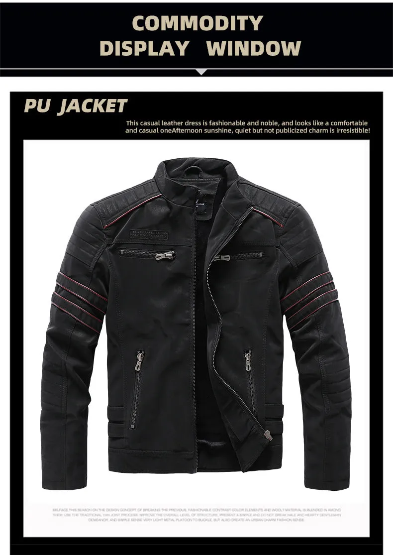 Men's PU Brushed Soft Suede Leather Jacket Fashion Multi-Embroidered Tide Jackets Blazer| 8809