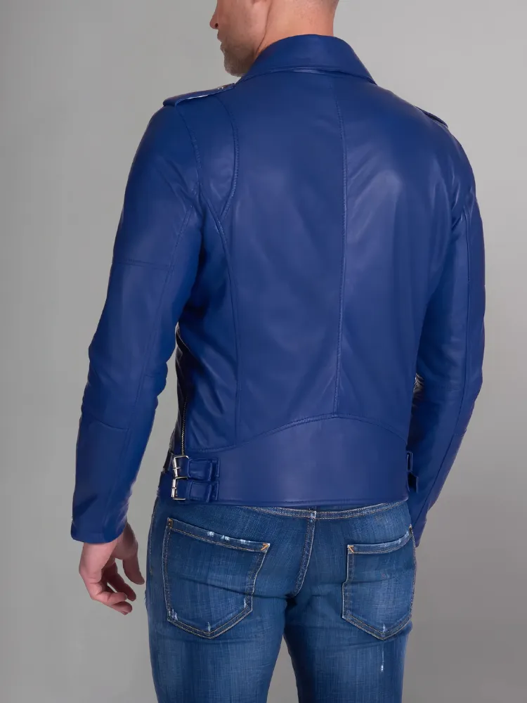 Mens Vintage Style Motorcycle Cafe Racer Genuine Leather Jacket
