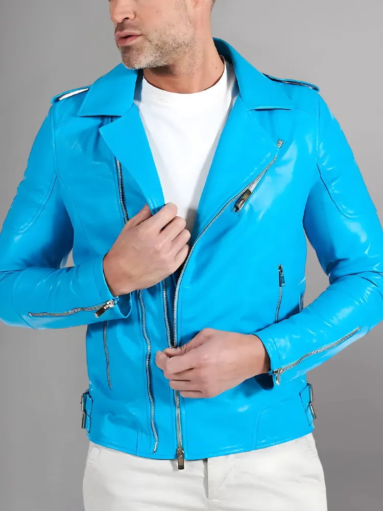 Mens Vintage Style Motorcycle Cafe Racer Genuine Leather Jacket