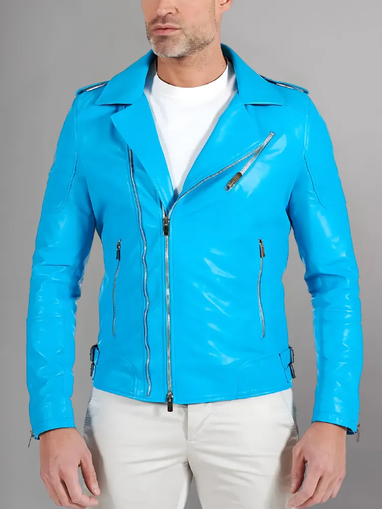 Mens Vintage Style Motorcycle Cafe Racer Genuine Leather Jacket