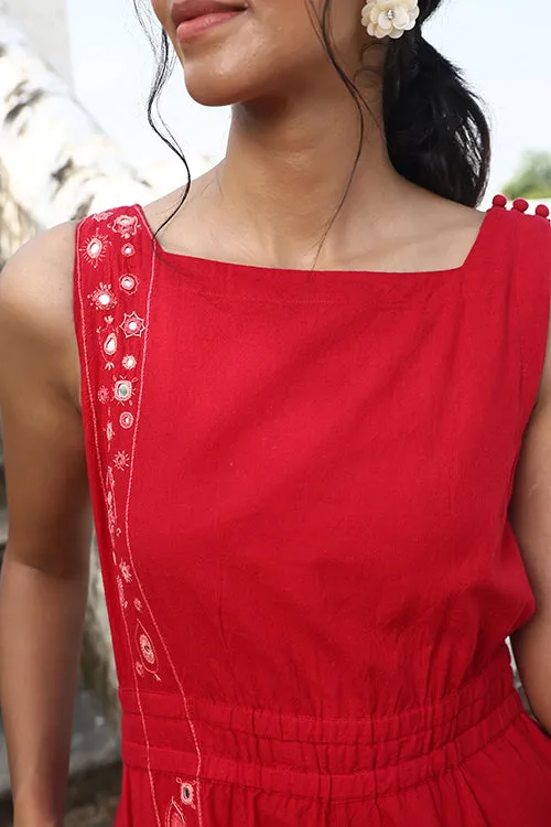 Okhai "Supernova" Hand-Embroidered Mirrorwork Pure Cotton Jumpsuit