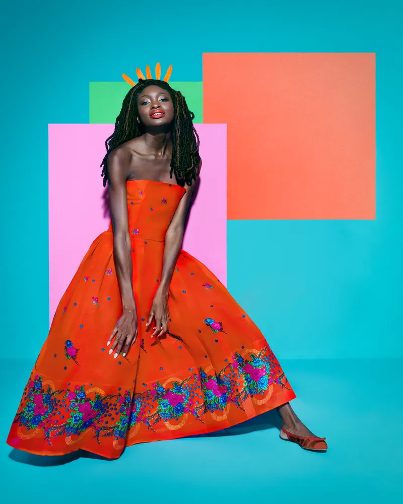 Orange Corset Dress