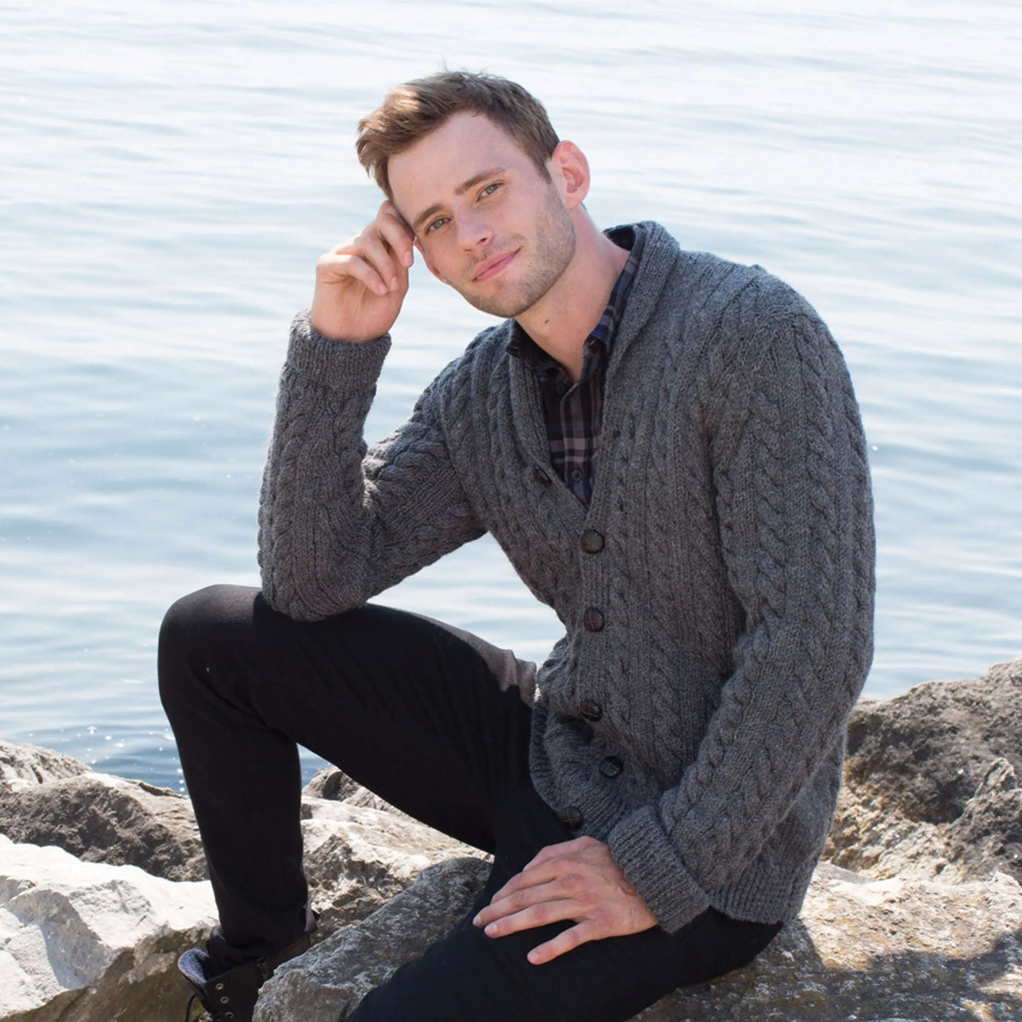 Patons Hey Handsome Knit Cardigan