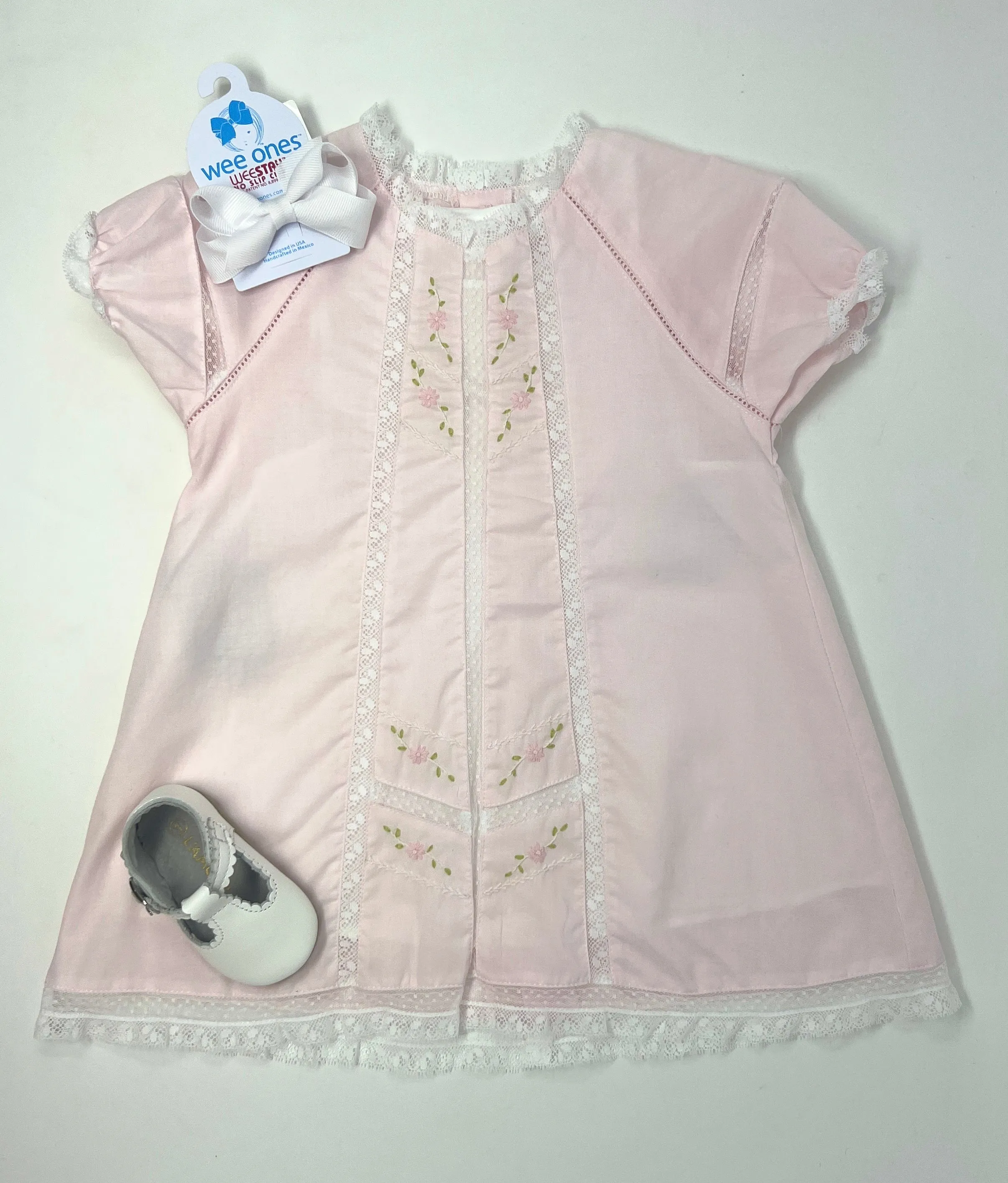 Pink Amelia Embroidered Dress