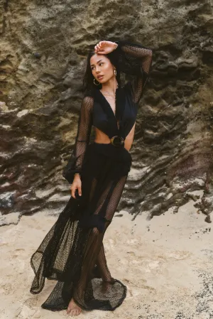PLUNGE NETTED MAXI BEACH DRESS