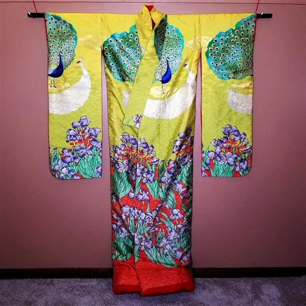 "Peacock Pair" Vintage Wedding Kimono (Uchikake)