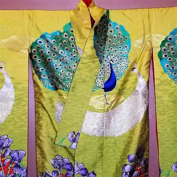 "Peacock Pair" Vintage Wedding Kimono (Uchikake)