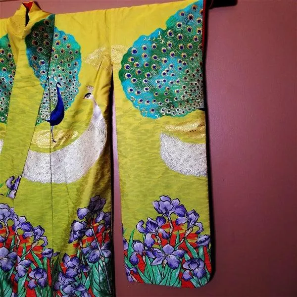 "Peacock Pair" Vintage Wedding Kimono (Uchikake)