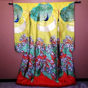"Peacock Pair" Vintage Wedding Kimono (Uchikake)