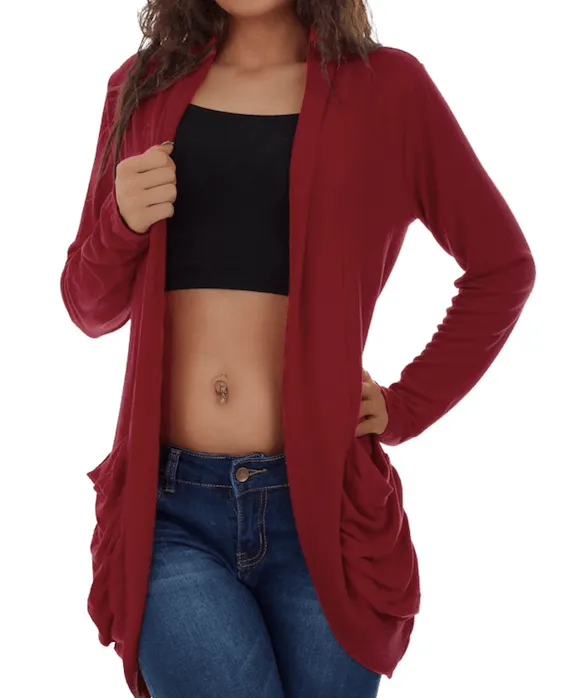 RAE’S RUCHED CARDIGAN