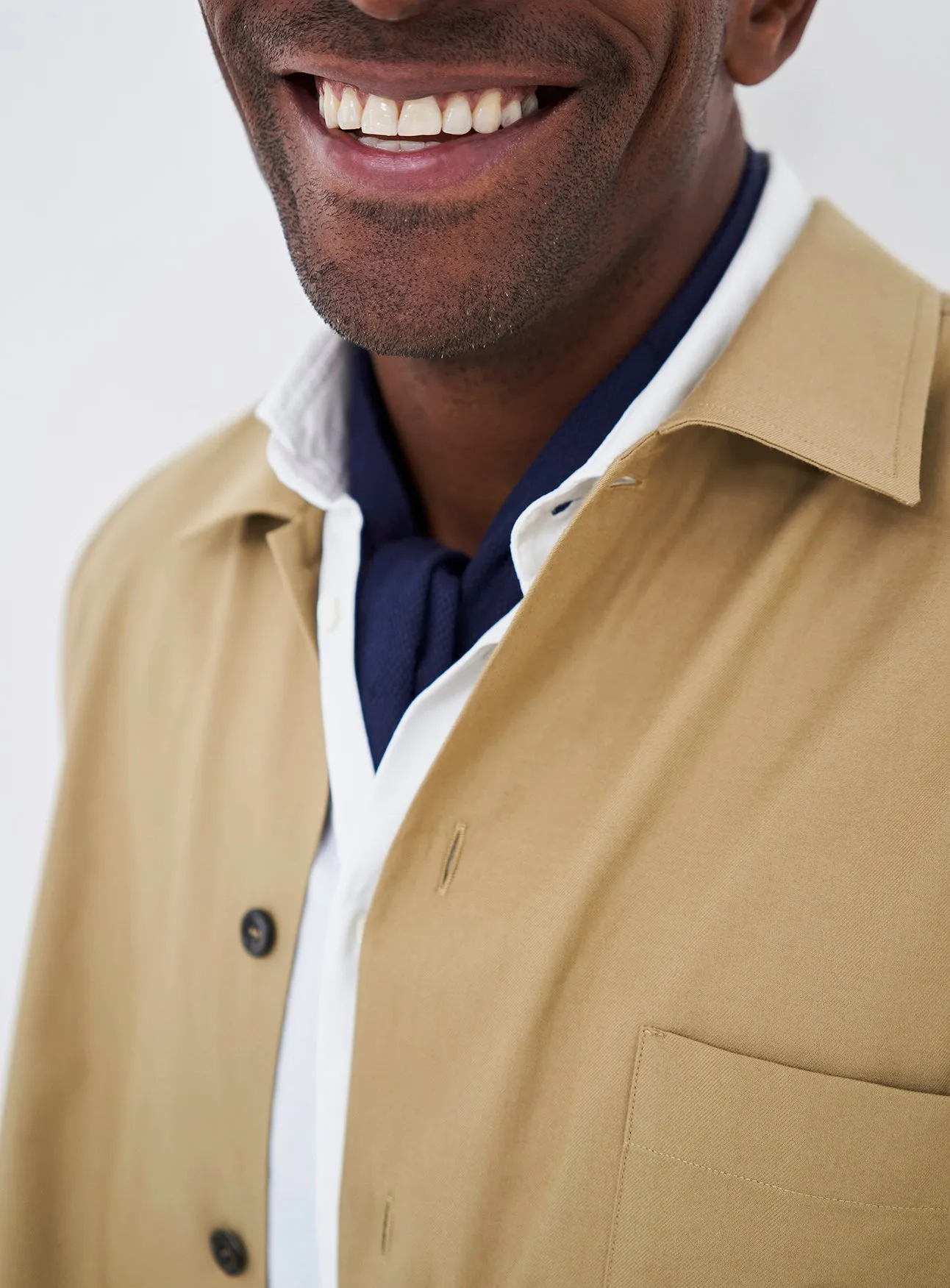Regenerative Cotton Khaki Shirt Jacket