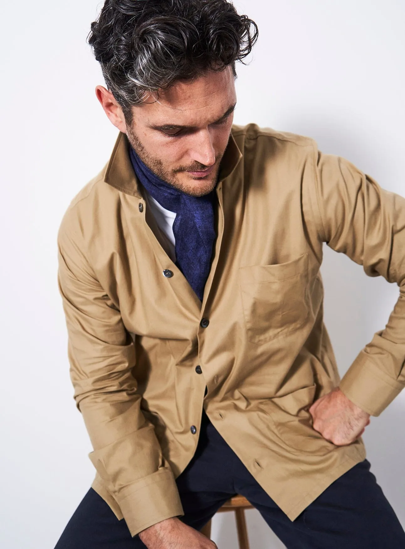 Regenerative Cotton Khaki Shirt Jacket