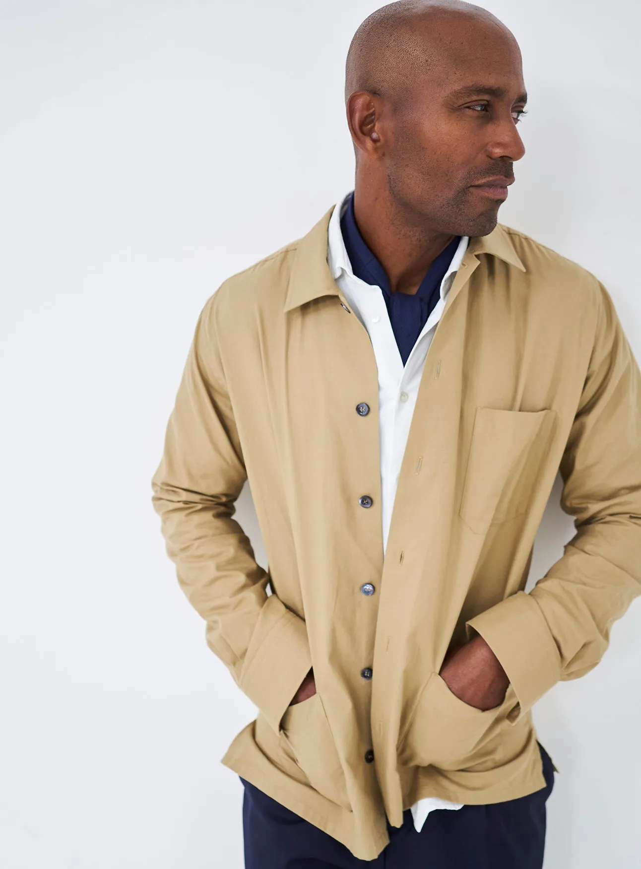 Regenerative Cotton Khaki Shirt Jacket