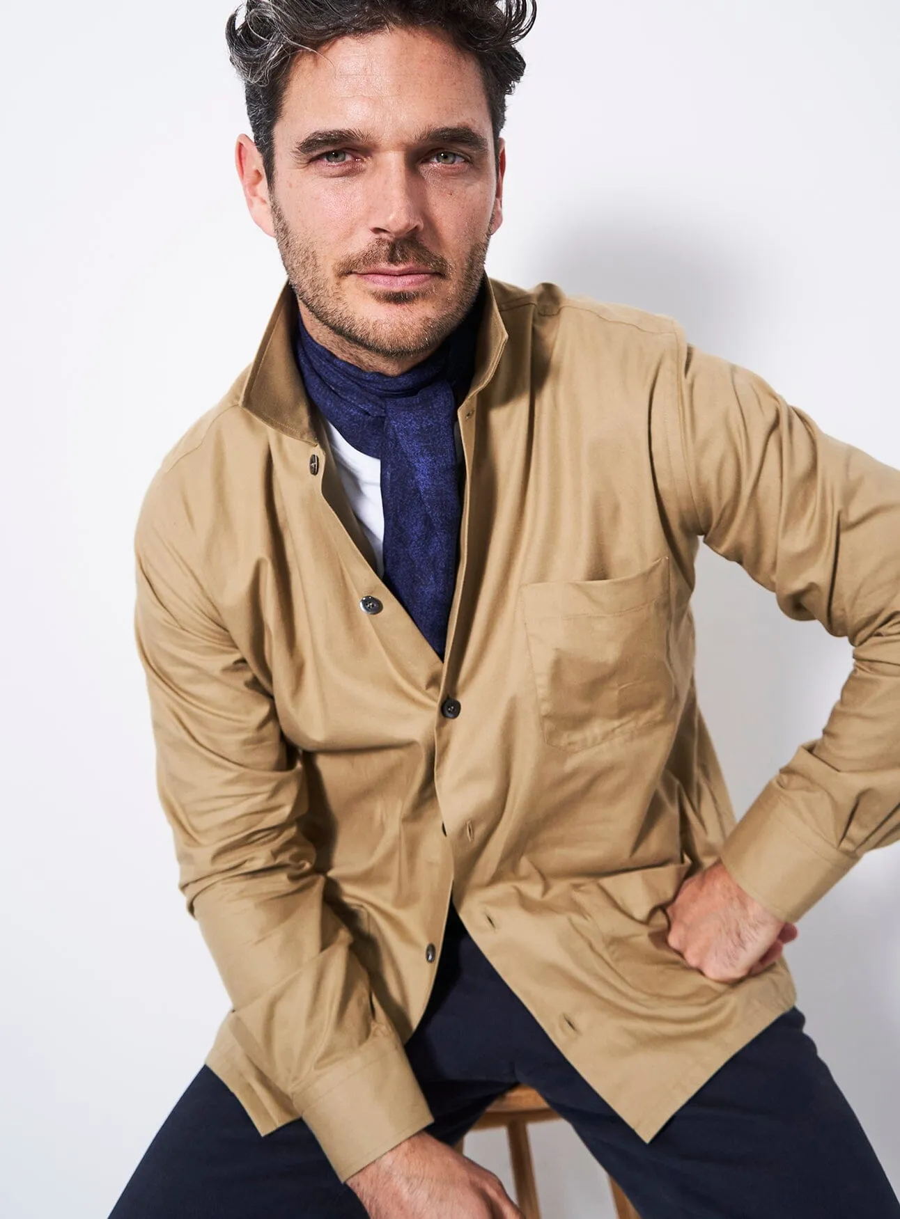 Regenerative Cotton Khaki Shirt Jacket