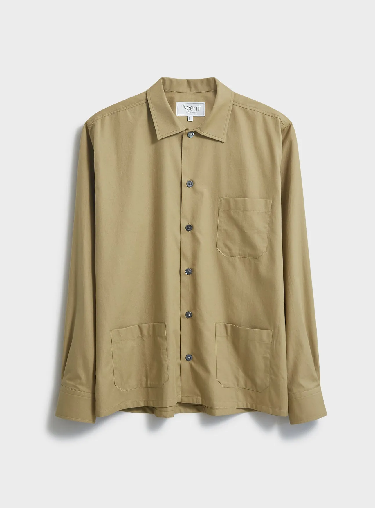 Regenerative Cotton Khaki Shirt Jacket