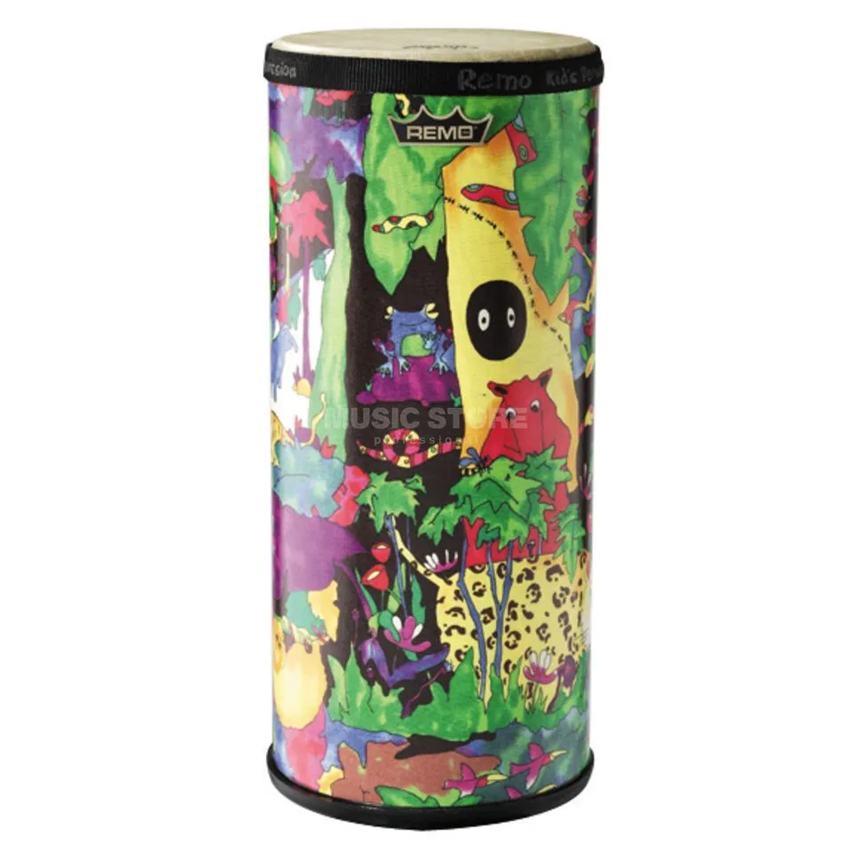 Remo Drum, KIDS PERCUSSION®, Konga, 6" Diameter, 15" Height, Fabric Rain Forest