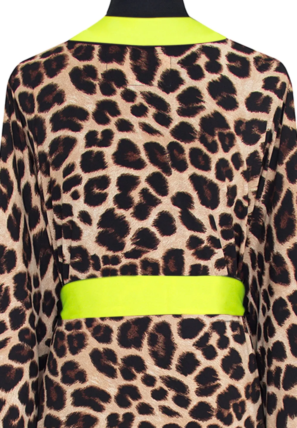 Safari - Brown Leopard Kimono (Neon Yellow)