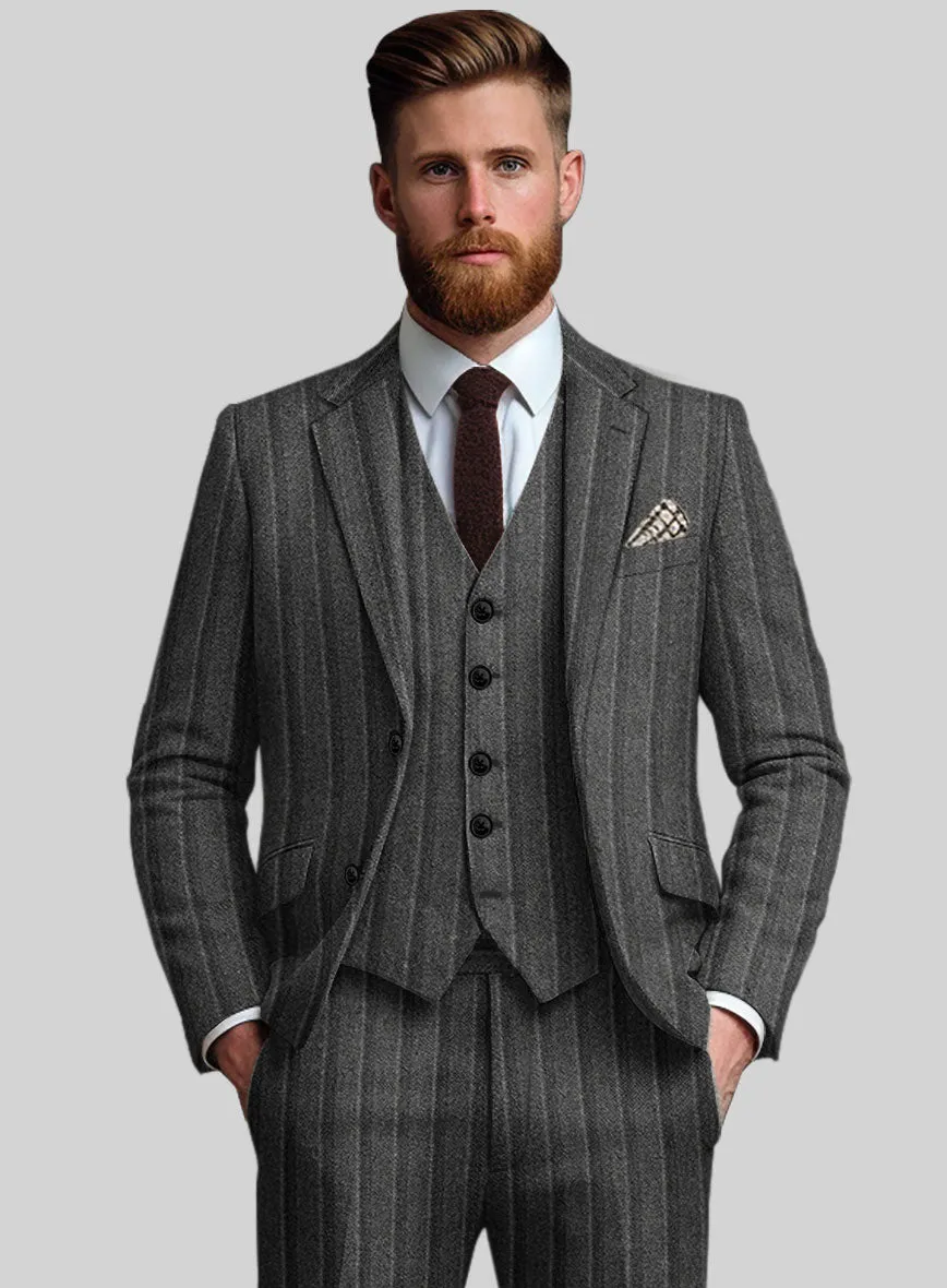 Sartori Leocadia Charcoal Stripe Soft Tweed Jacket