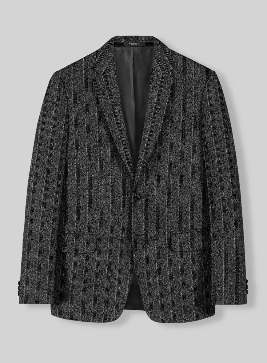 Sartori Leocadia Charcoal Stripe Soft Tweed Jacket