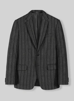 Sartori Leocadia Charcoal Stripe Soft Tweed Jacket