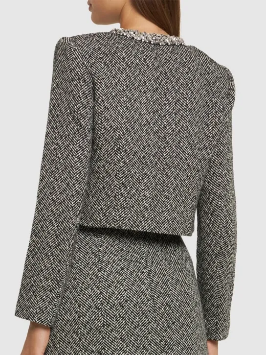 Self-portrait   Embellished herringbone jacket 