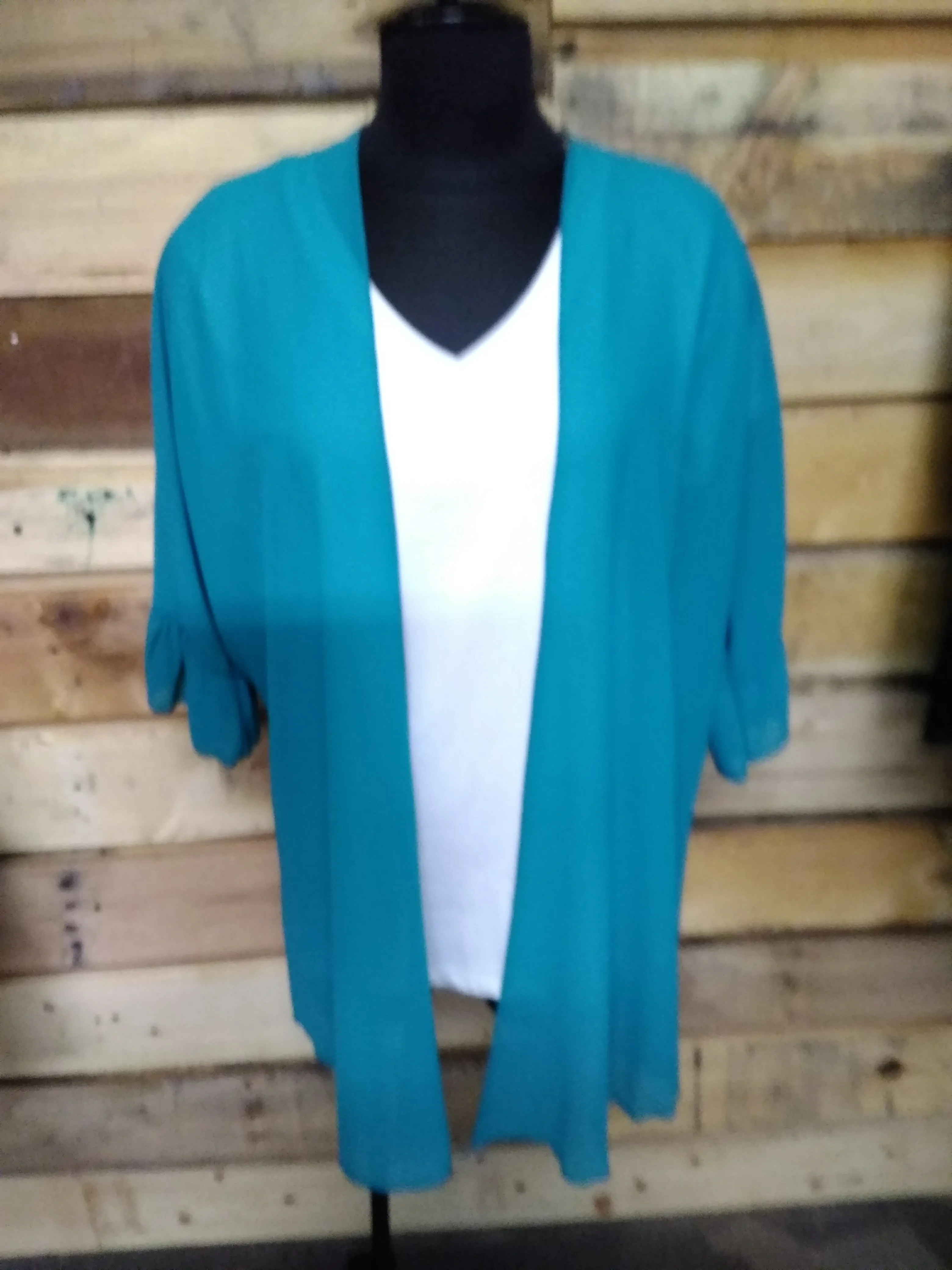 Sheer Kimono with Ruffled Sleeves