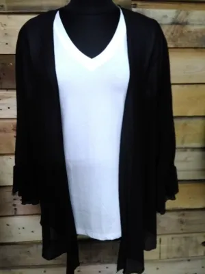 Sheer Kimono with Ruffled Sleeves
