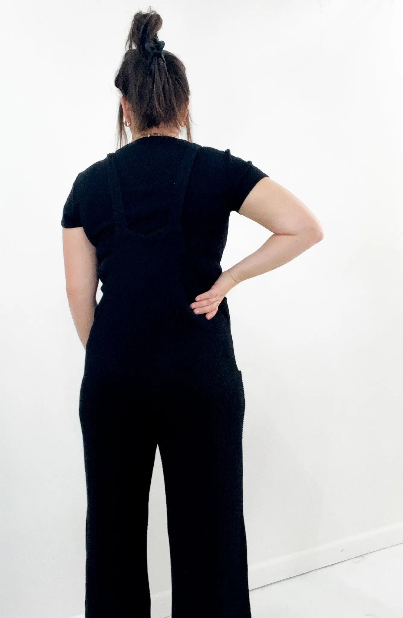 Soft Textured Ribbed Overall Jumpsuit