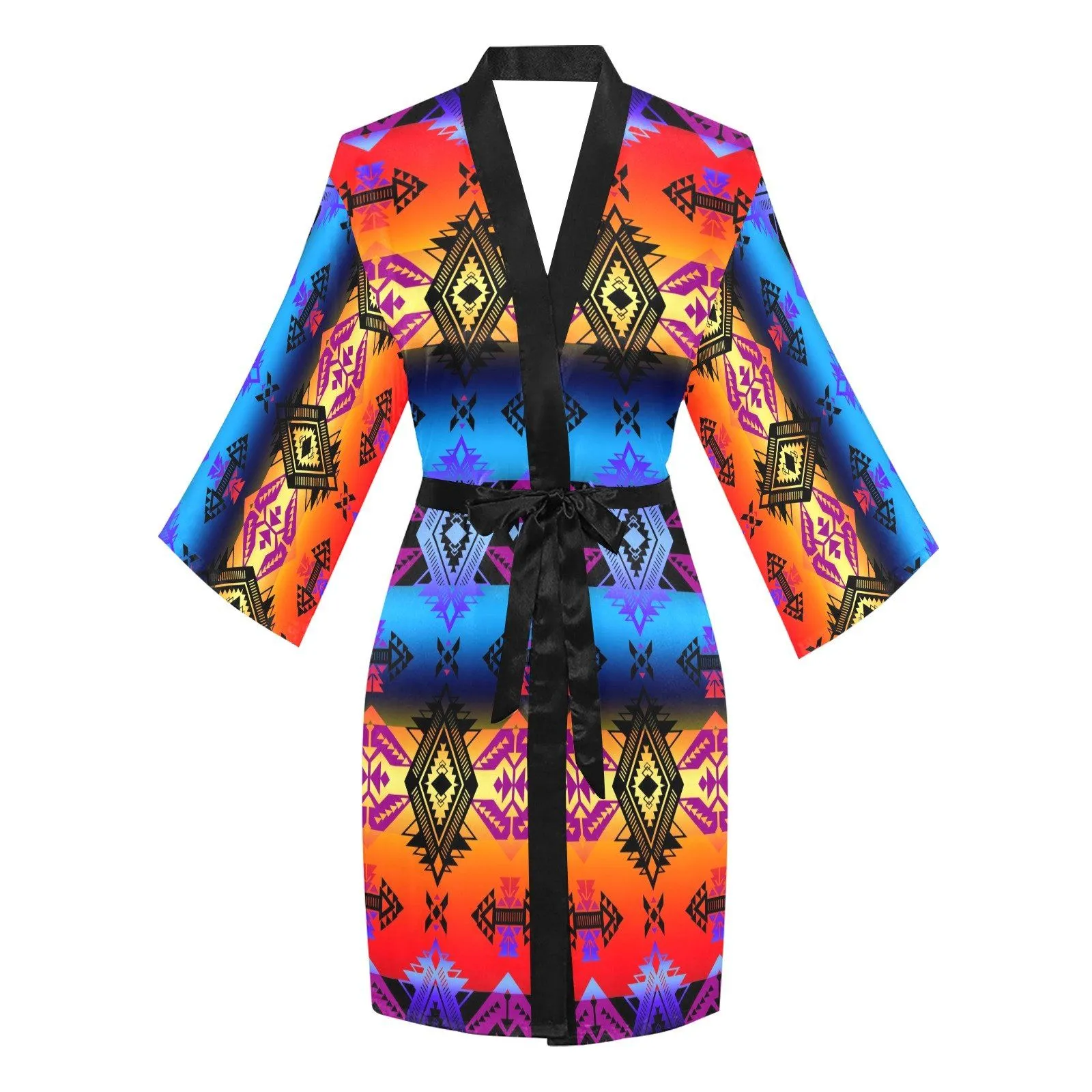 Sovereign Nation Sunset Long Sleeve Satin Robe