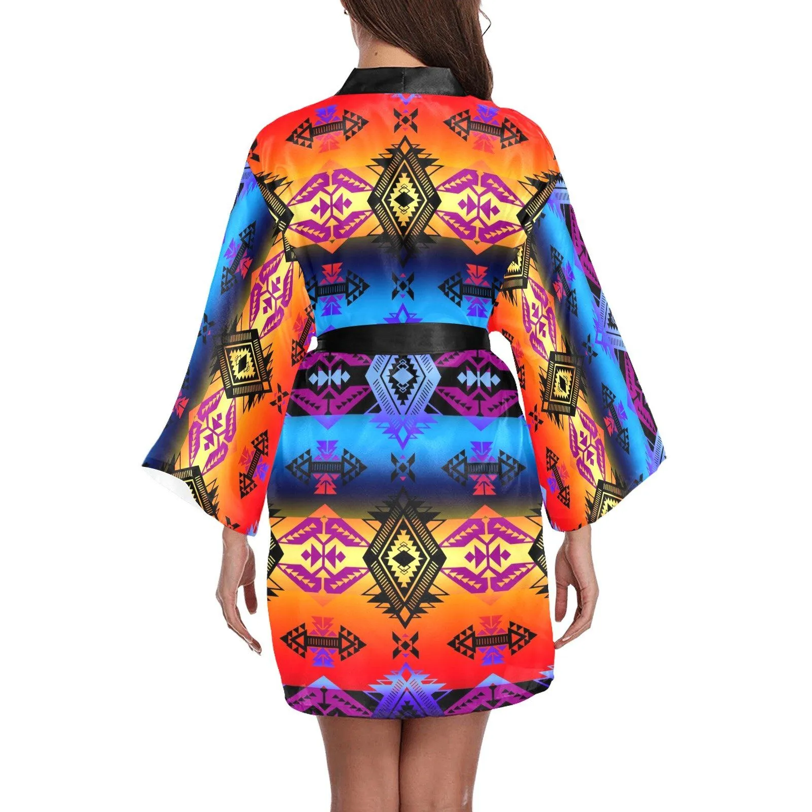 Sovereign Nation Sunset Long Sleeve Satin Robe