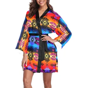 Sovereign Nation Sunset Long Sleeve Satin Robe