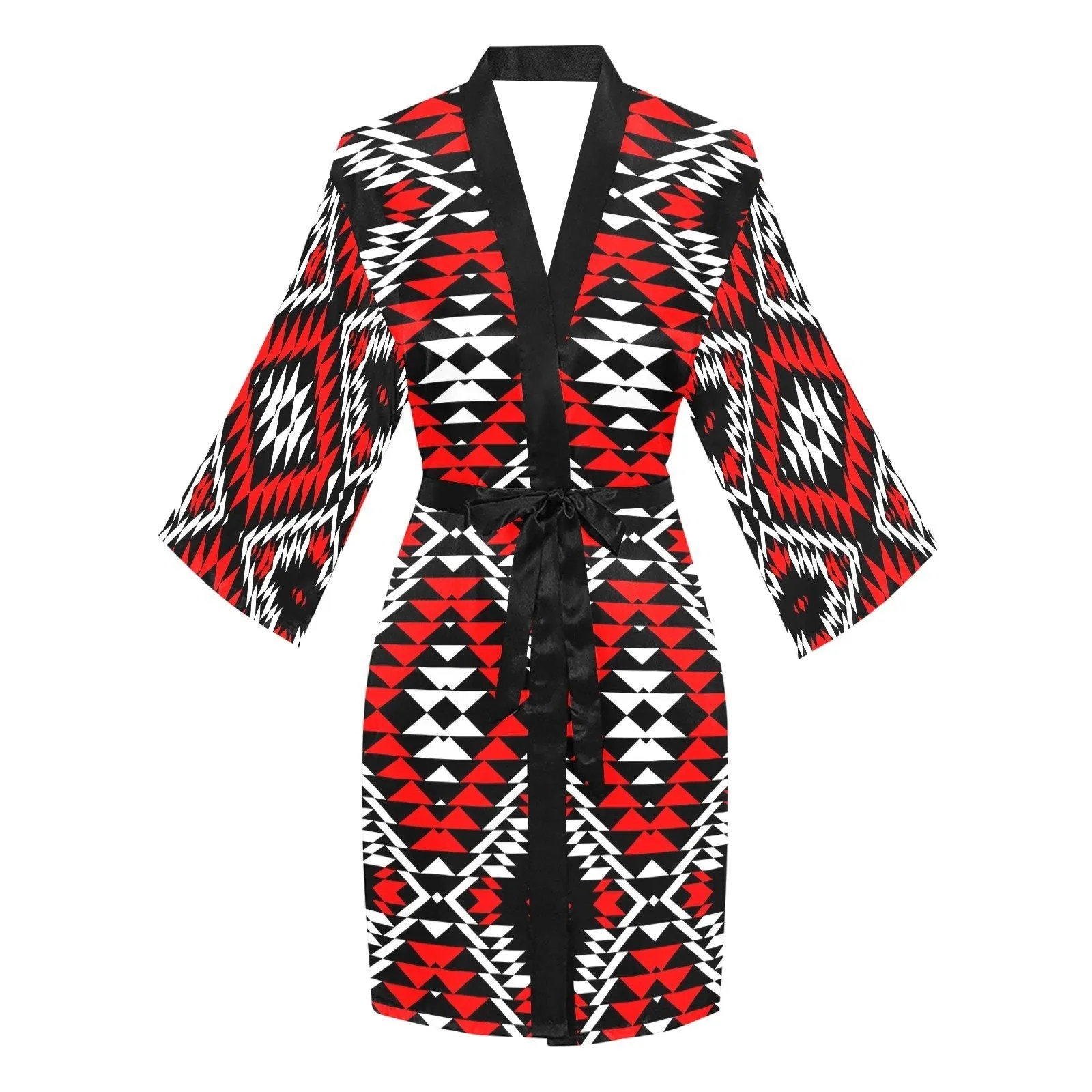 Taos Wool Long Sleeve Satin Robe